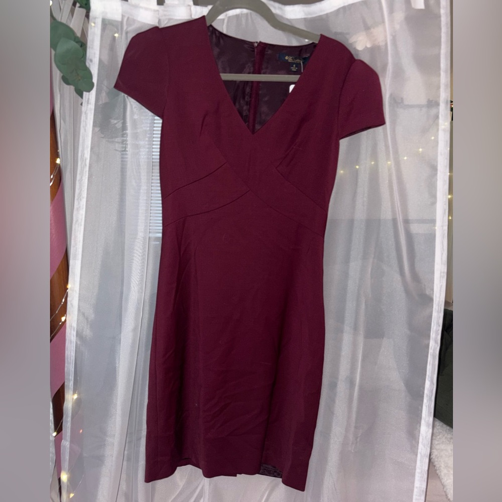 Maroon/Burgandy Wool Sheath Dress